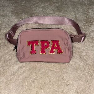 Pink Embroidered 'TPA' Belt Bag/ Fanny Pack